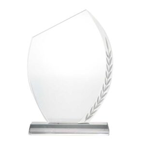 Crystal Awards with Engraved Leaf Design