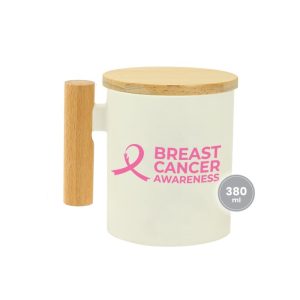 Ceramic Coffee Mugs with Breast Cancer Awareness Logo