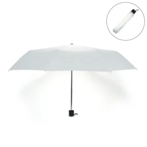 Bi-Fold Umbrella in White with Velcro Closure and Pouch